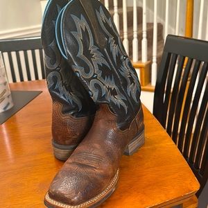 Brown Ariat work boots